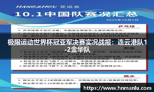 极限运动世界杯冠亚军决赛实况战报：连云港队1-2金华队
